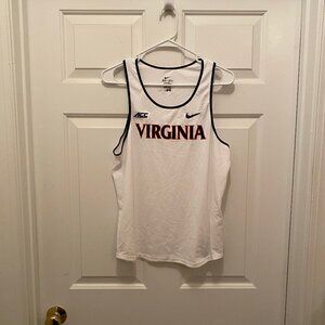 Virginia UVA Cavaliers Men's Track Team Issued Nike White Tank Top Medium